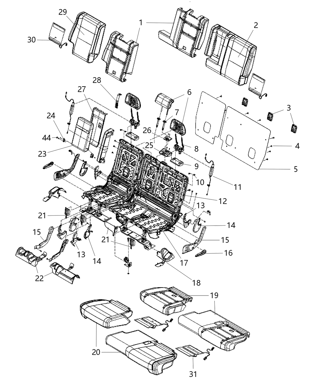 1WG80JTLAA Mopar Headrest Second Row