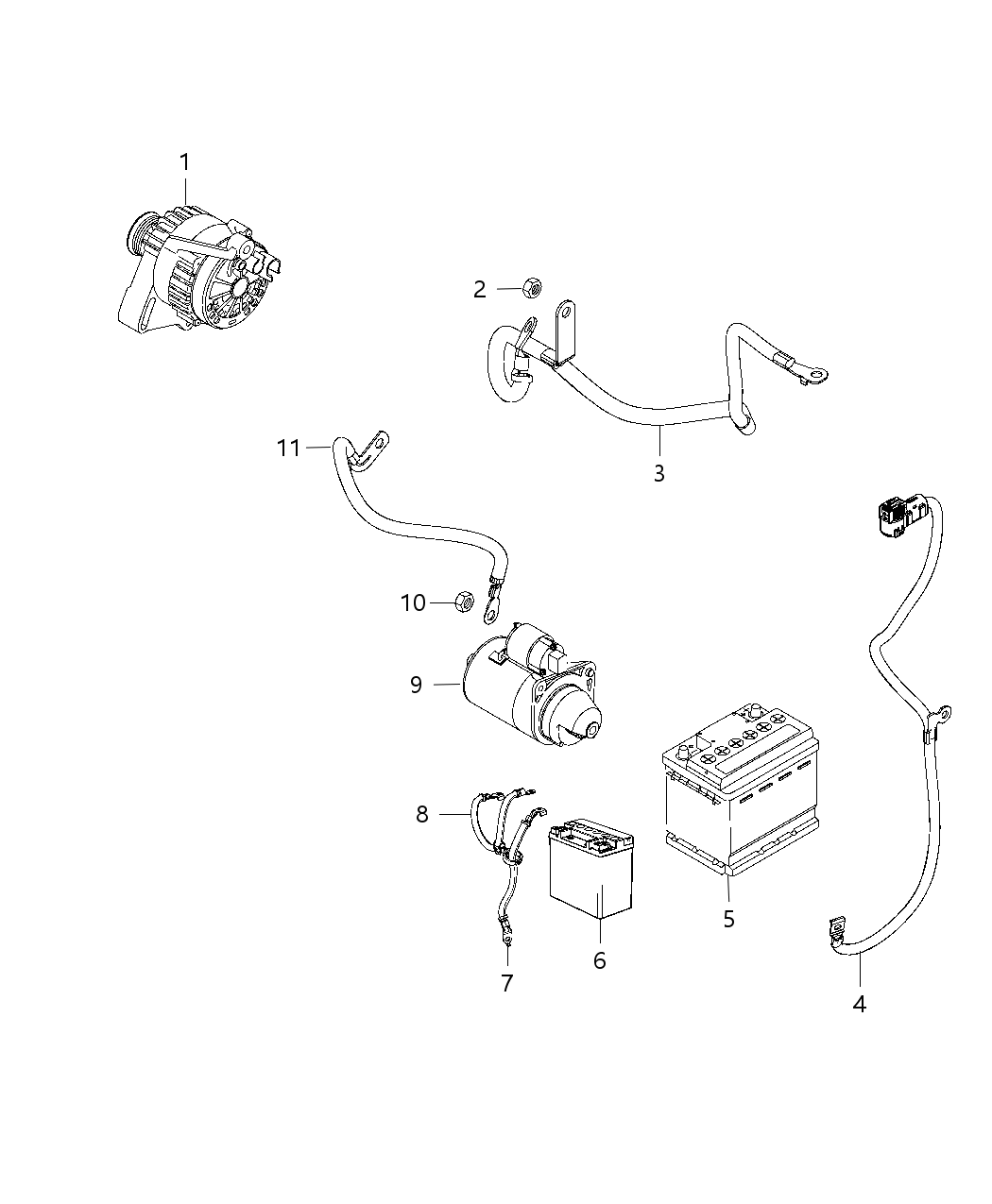 Mopar 68338640AC Wiring Battery Negative 68338640AC Mopar Wiring Battery Negative