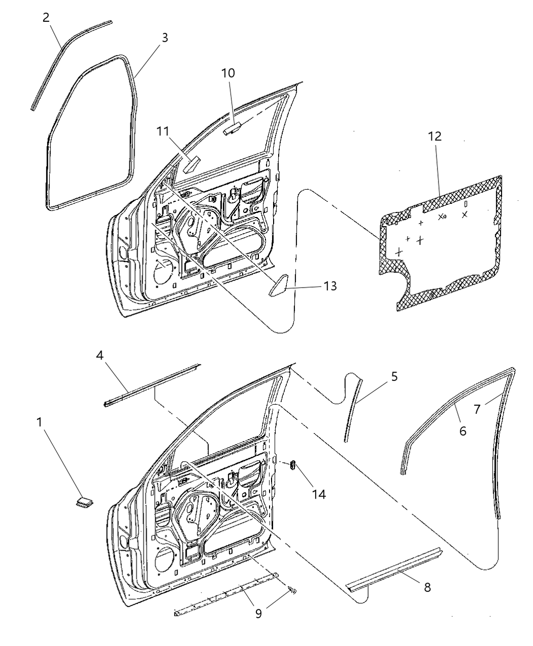 Mopar 55257222AA Retainer Weatherstrip Drip Seal