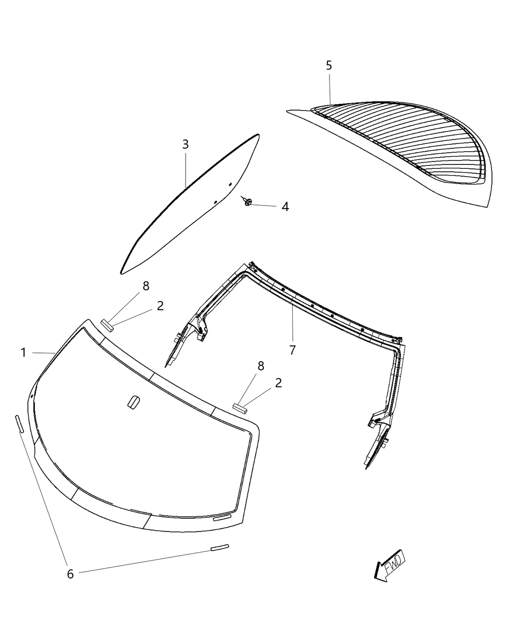 68412471AB Mopar Installation Package Liftgate Glass