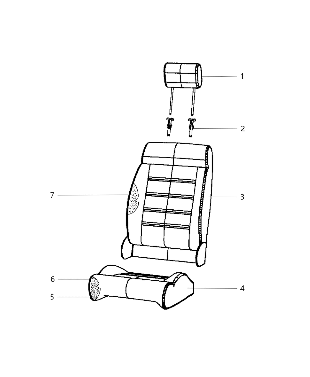 Mopar 5MG84DW1AA Headrest Front 5MG84DW1AA Mopar Headrest Front