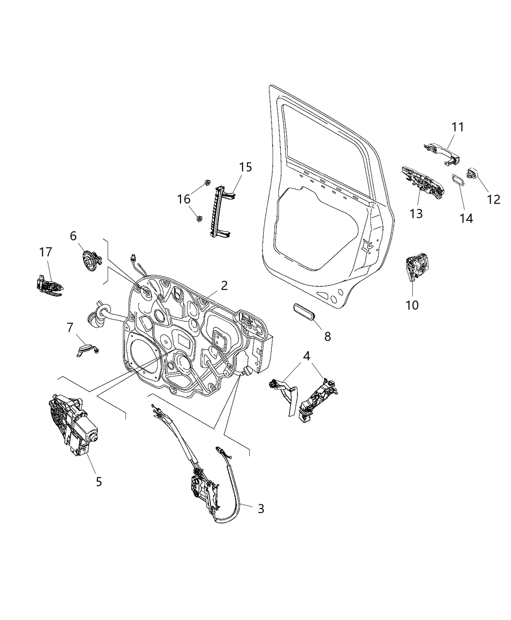 Mopar 68504309AA Module Rear Door 68504309AA Mopar Module Rear Door