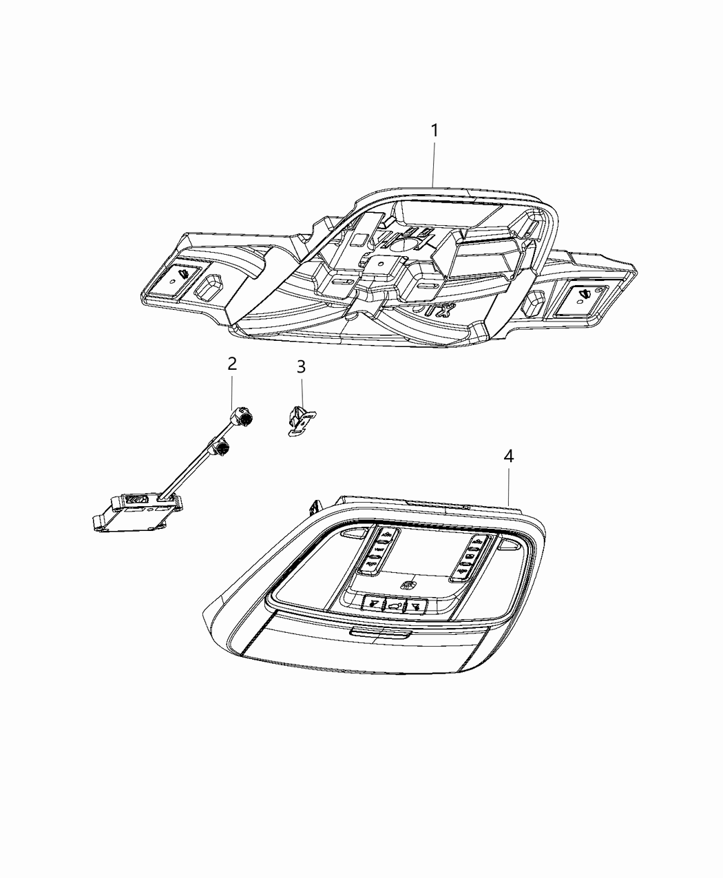 Mopar 5PL44ML2AC Console Overhead 5PL44ML2AC Mopar Console Overhead