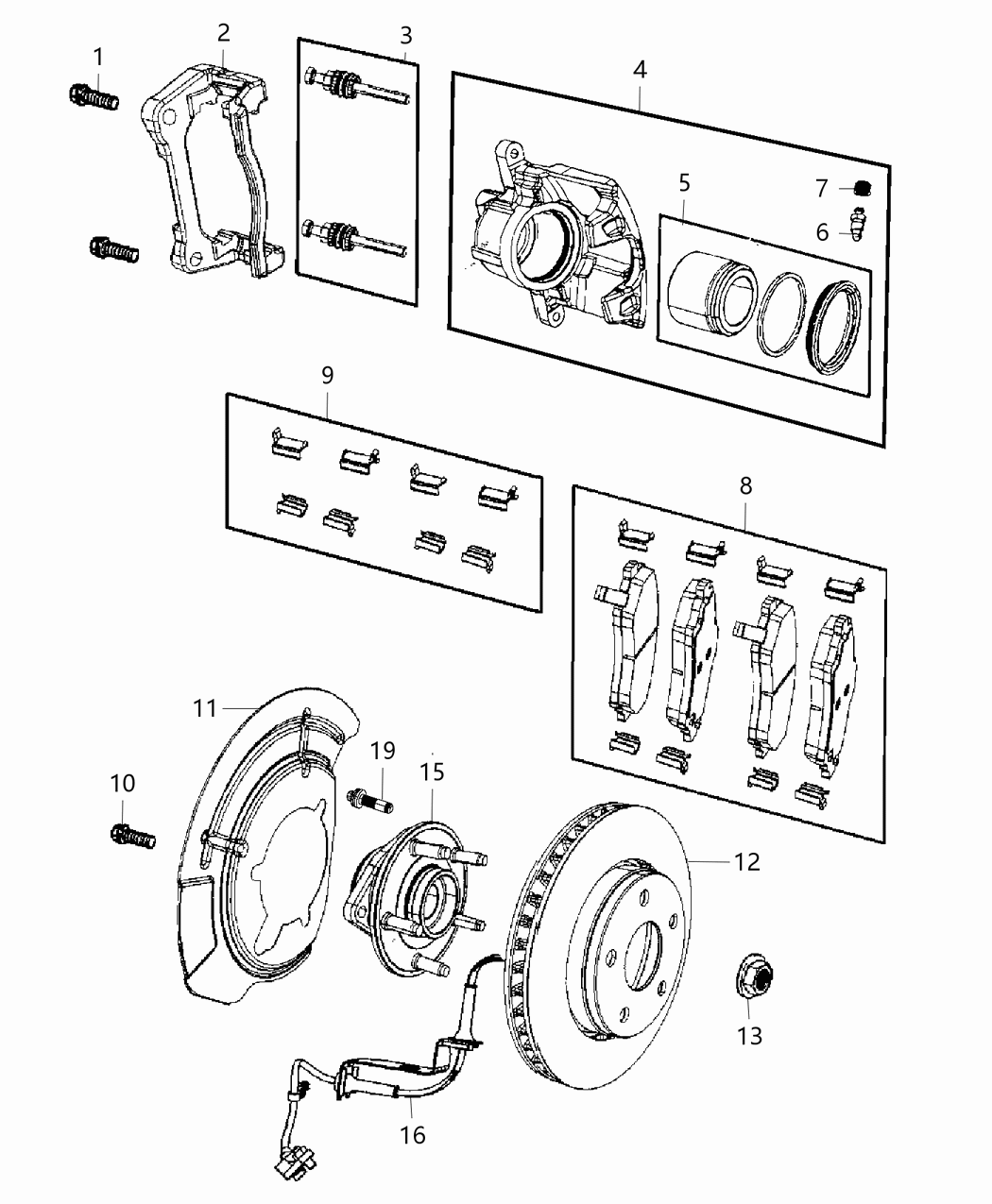 Mopar 68212328AB Shim Kit Brake Front Mopar 68212328AB Shim Kit Brake Front