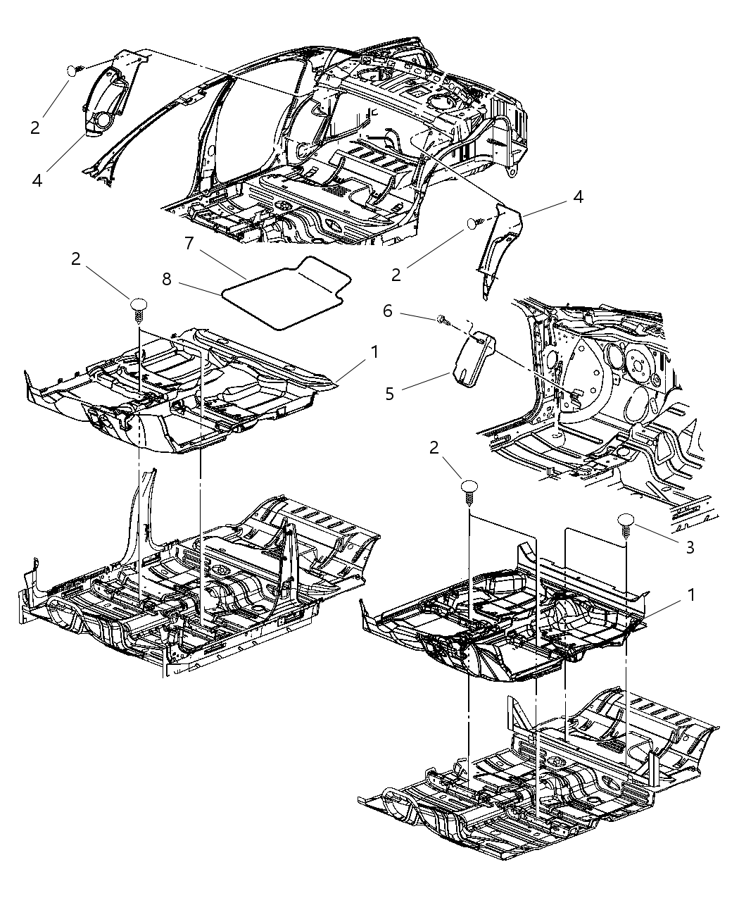 Mopar 82205971 Mat Kit Floor - Front