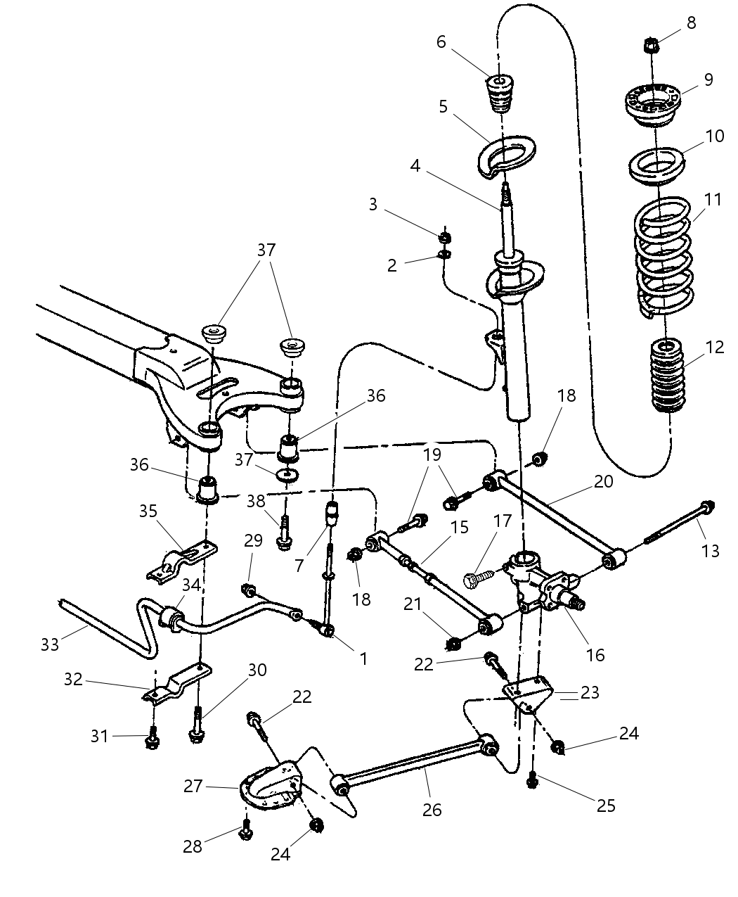 Mopar SG81669 Damper Strut Rear Suspension