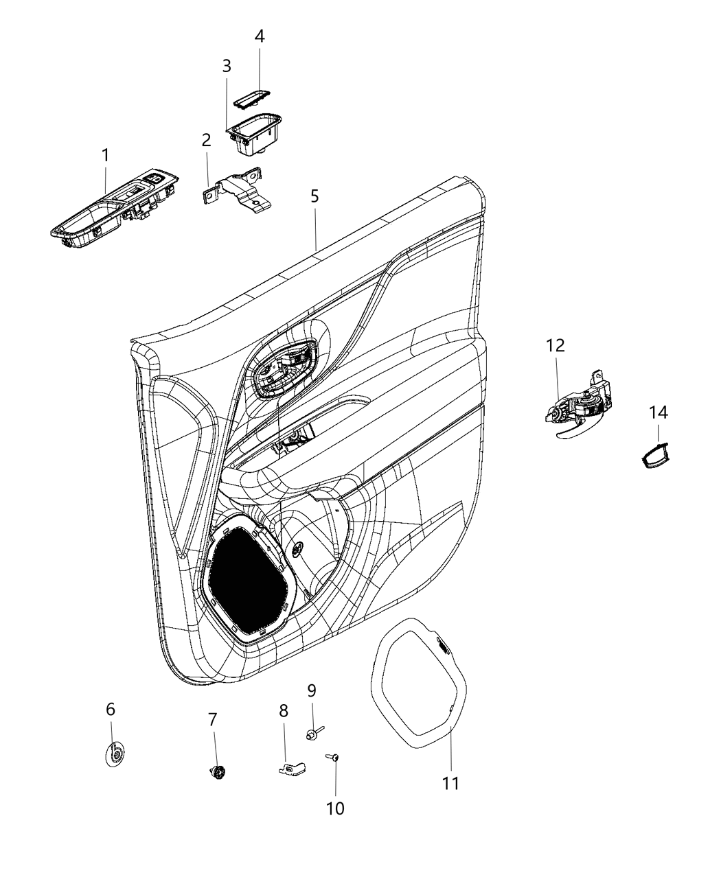 5VZ09U3EAA Mopar Panel Front Door Trim