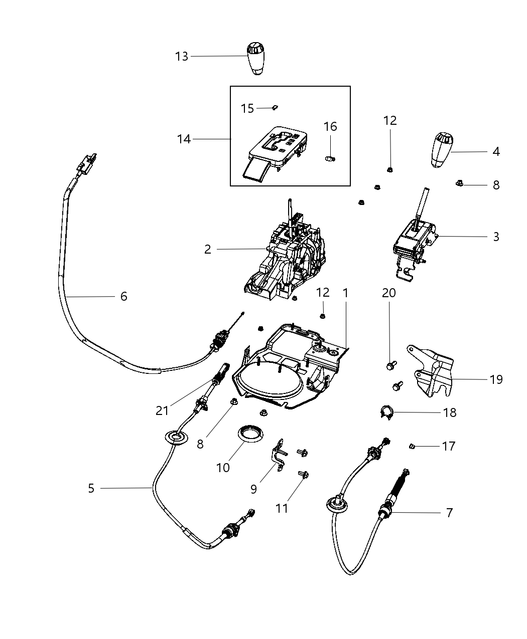 Mopar 6508993AA Screw Shift Cable