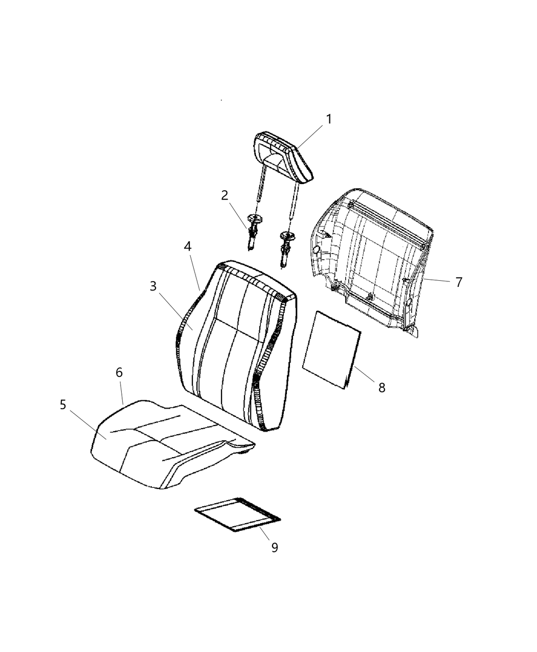 Mopar 1RL11JTLAA Sleeve Headrest 1RL11JTLAA Mopar Sleeve Headrest
