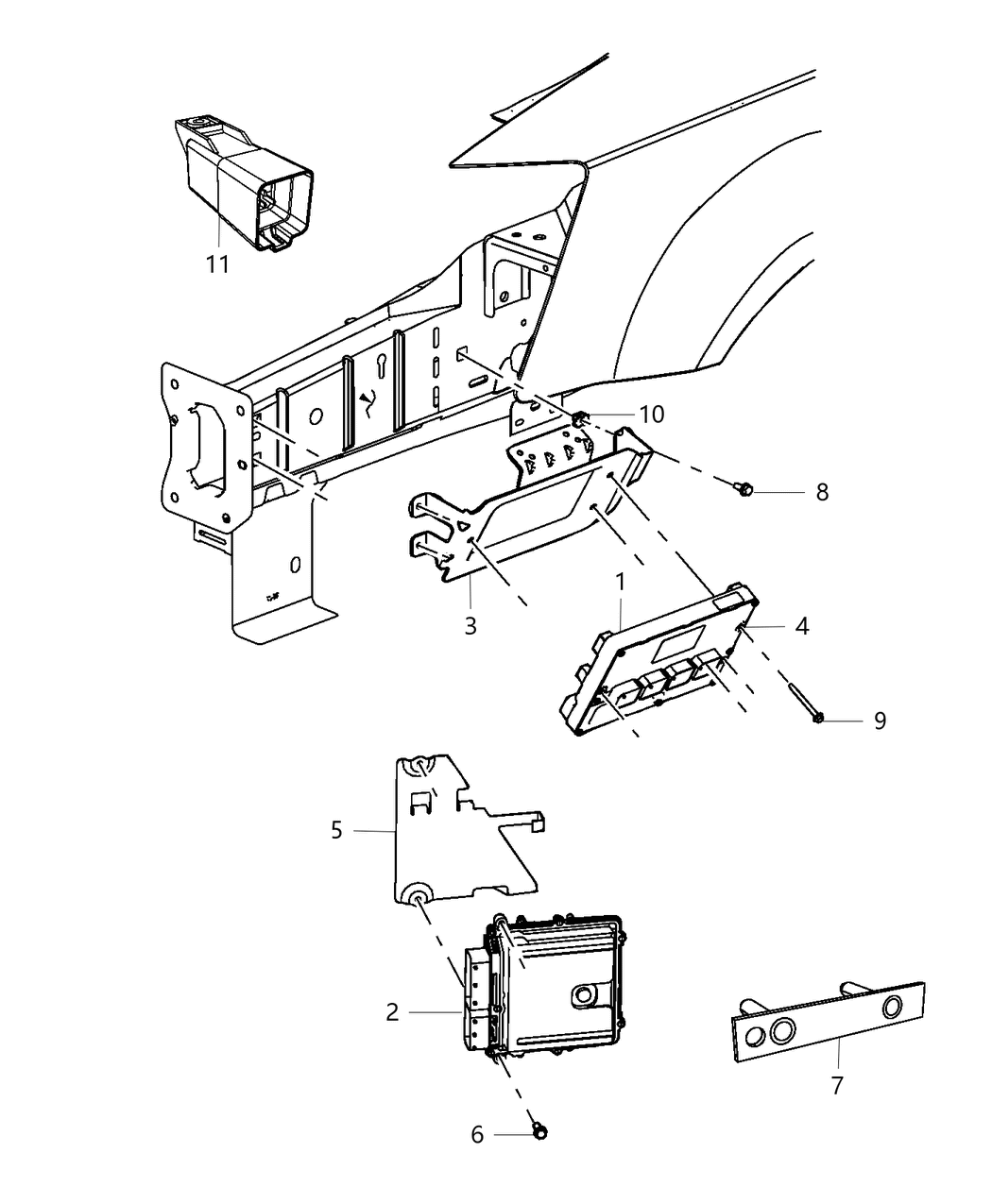 Mopar 68081702AE Bracket Engine And Transmission Controller