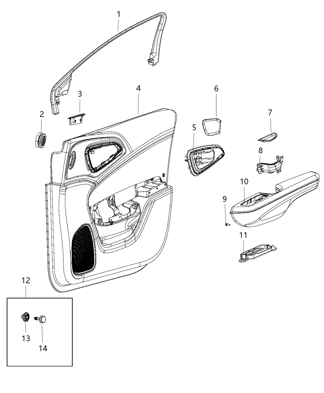 Mopar 1YZ131KXAD Armrest Front Door Trim 1YZ131KXAD Mopar Armrest Front Door Trim