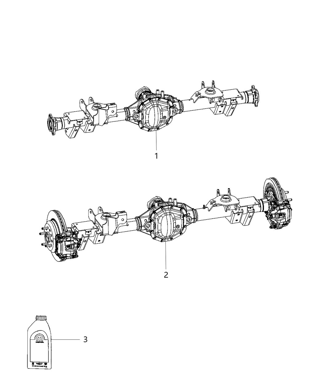 Mopar 68500100AC Axle Assembly Rear Complete