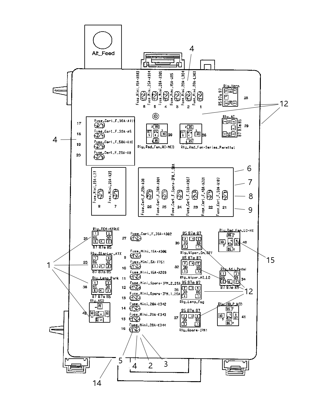 Mopar 4607125AC Bracket Power Distribution Center
