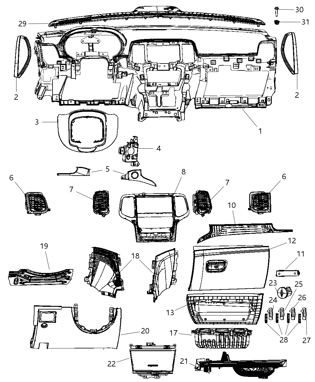 Mopar 55315130AH Reinforcement Instrument Panel