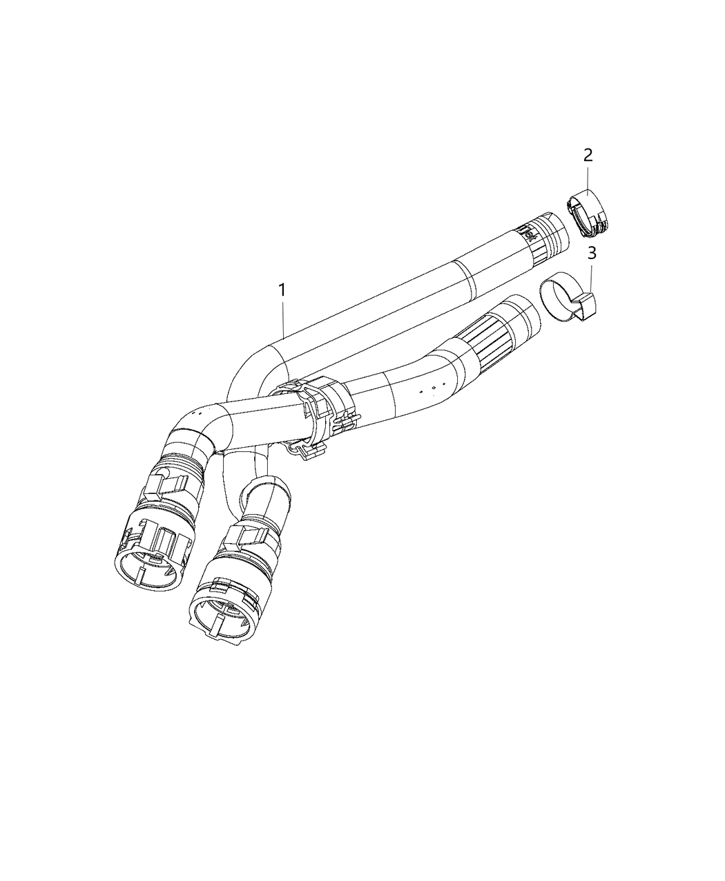 Mopar 68249885AC Hose Heater Supply And Return 68249885AC Mopar Hose Heater Supply And Return