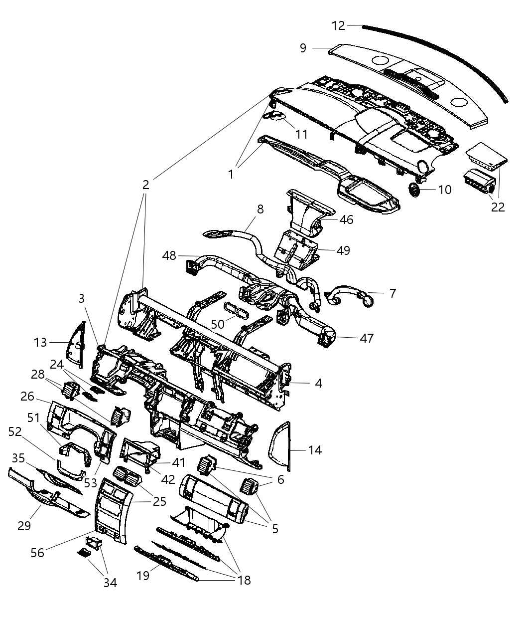 Mopar 5134454AC Duct Instrument Panel
