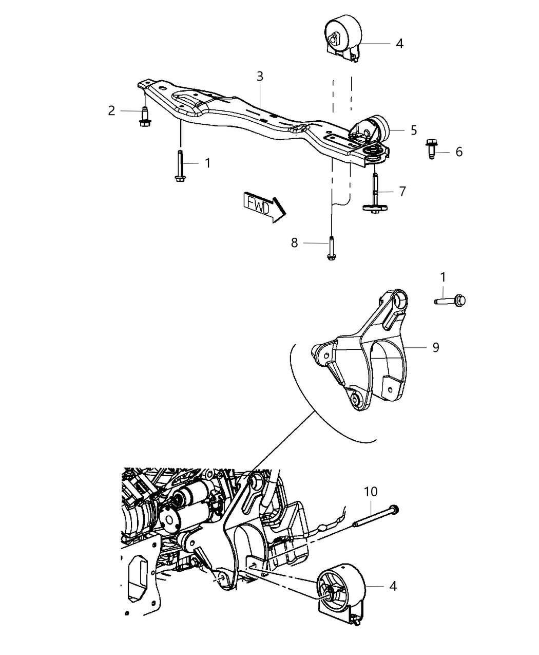 Mopar 4809828AG Support Engine