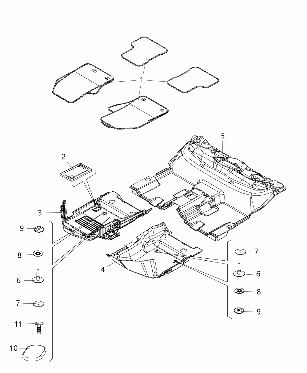 Mopar 5ZC98LXHAA Carpet Front Floor 5ZC98LXHAA Mopar Carpet Front Floor