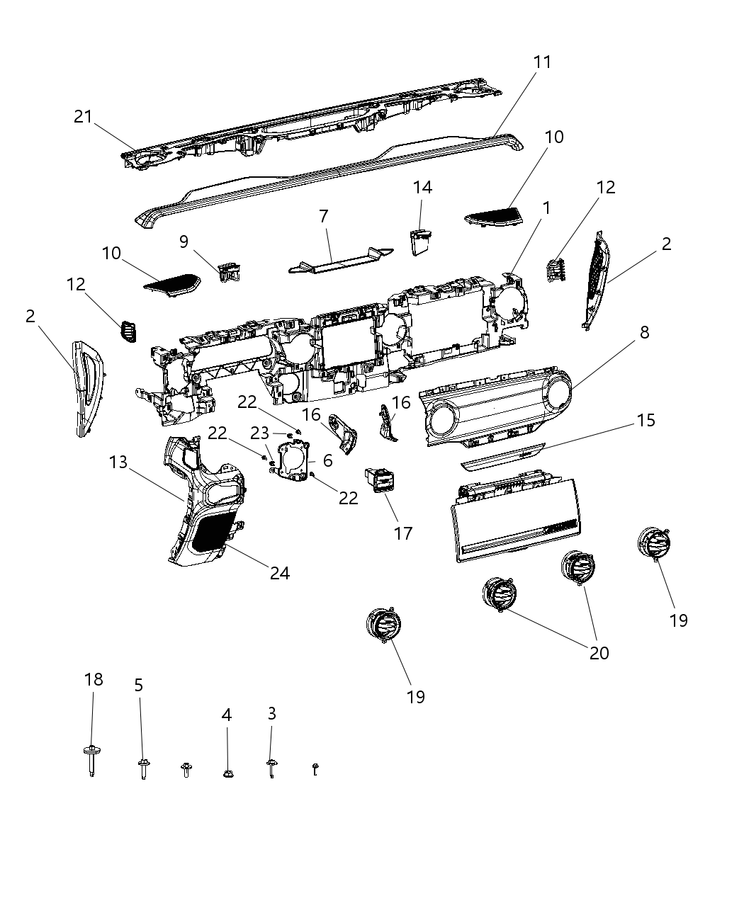6AC121R3AB Mopar Pad Instrument Panel