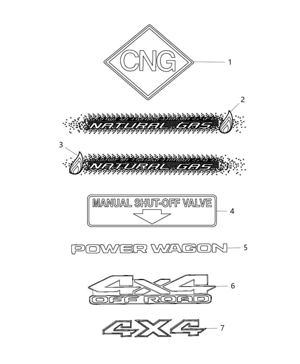 Mopar 6CW53HWLAA Decal 4X4 Tailgate