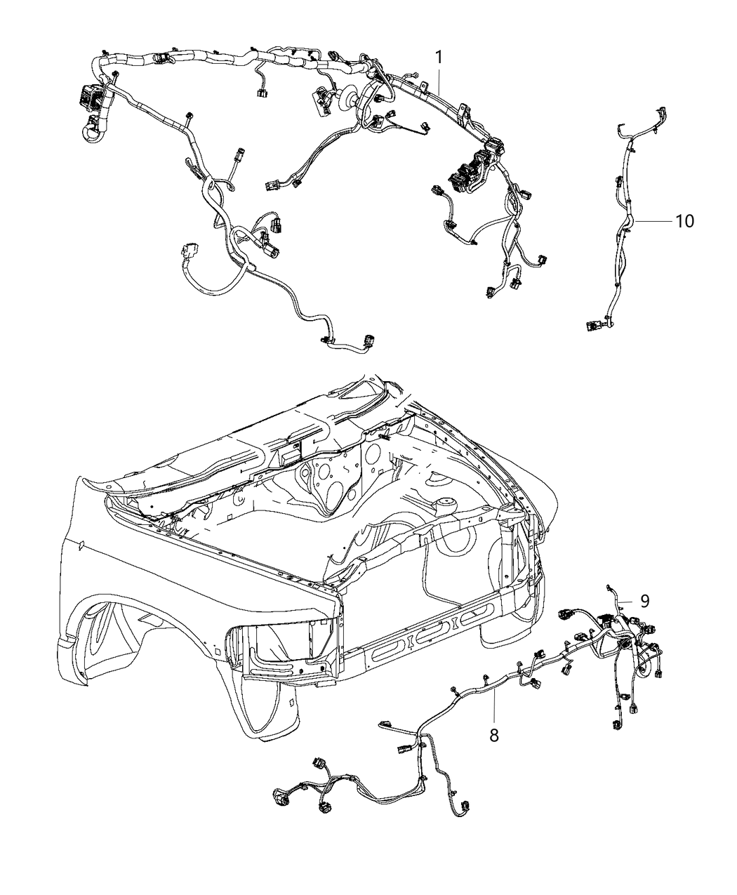 Mopar 68342355AB Wiring Dash Right, Passenger Side