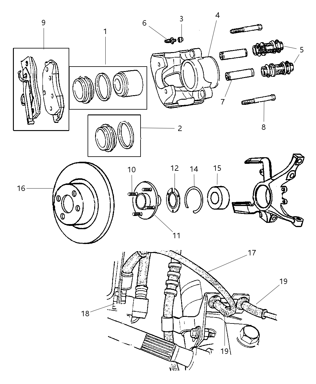 Mopar V1011682AB Shoe Package, Front Disc Brake