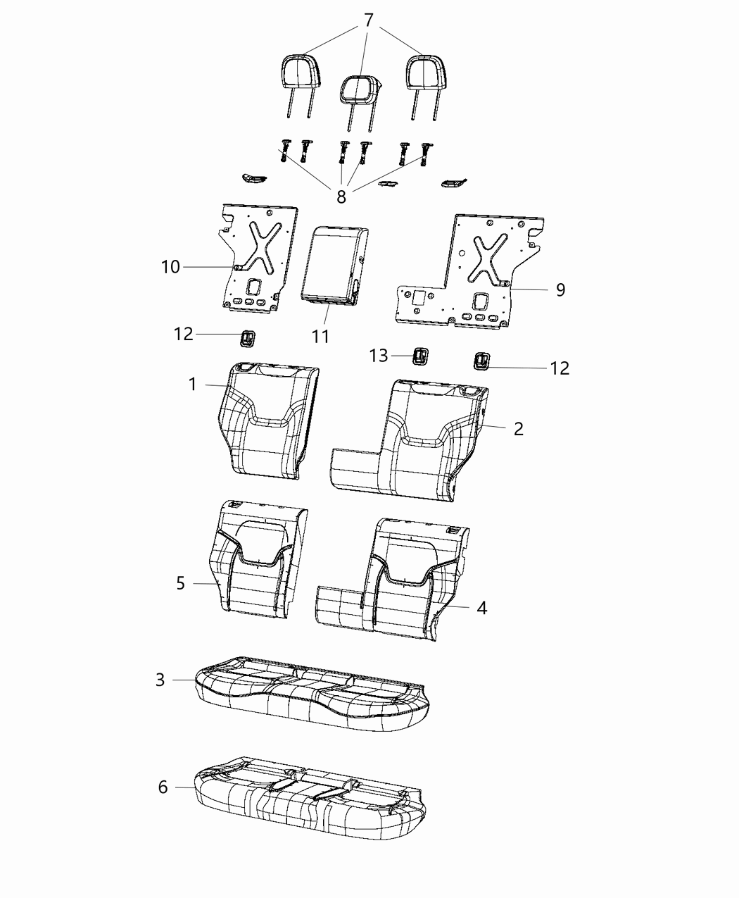 Mopar 6SK96LXHAA Cover Rear Seat Back 6SK96LXHAA Mopar Cover Rear Seat Back
