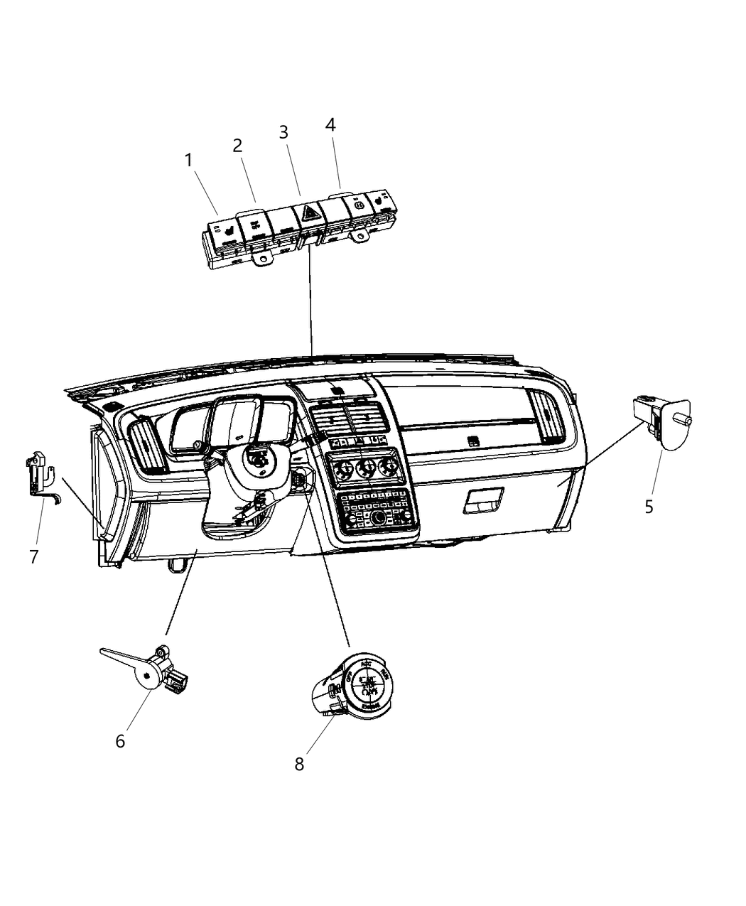 Mopar 56029473AA Sensor Brake Pedal