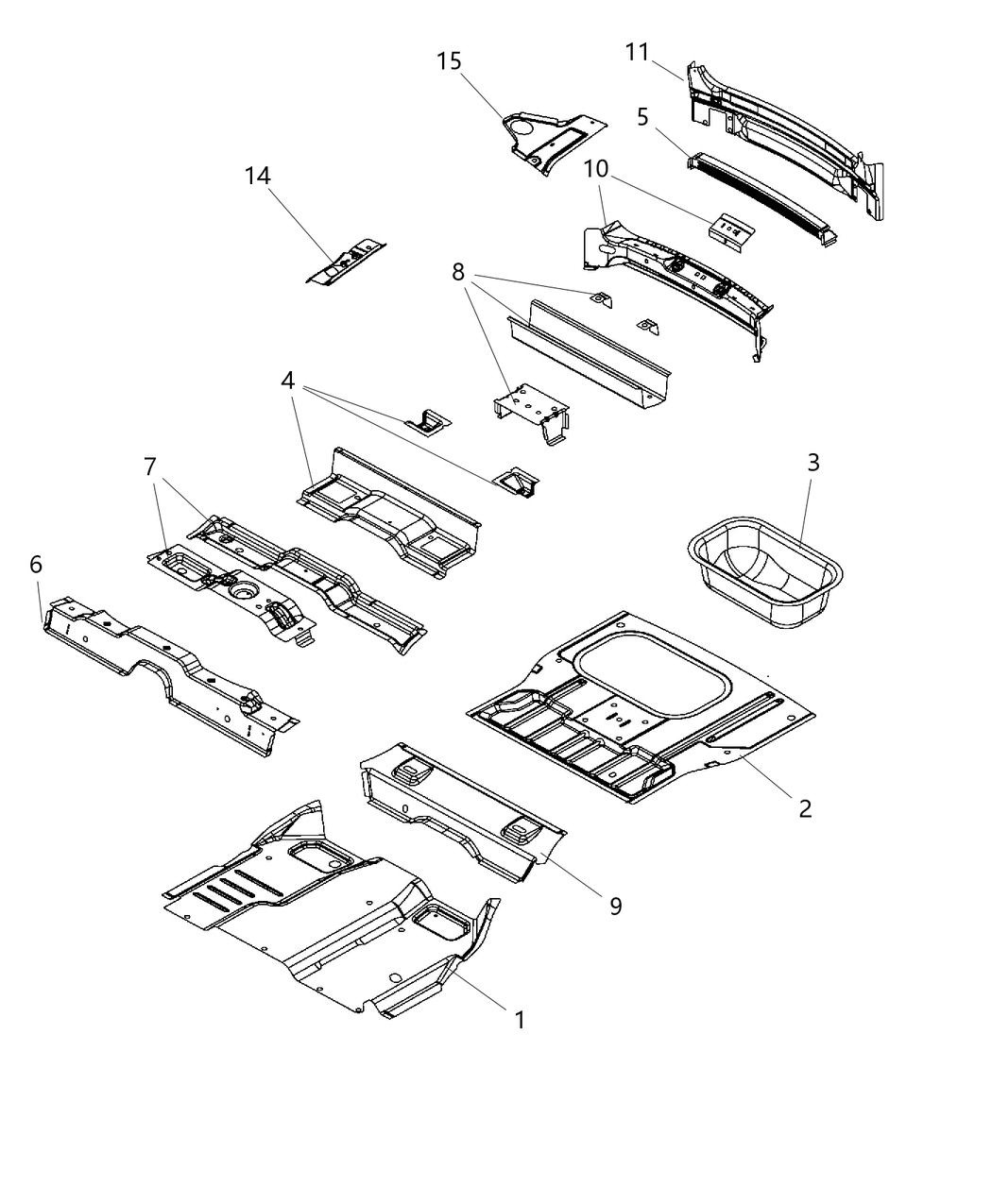 Mopar 5178522AA Reinforcement Rear Floor Storage Bin Reinforcement Mopar 5178522AA Reinforcement Rear Floor Storage Bin Reinforcement