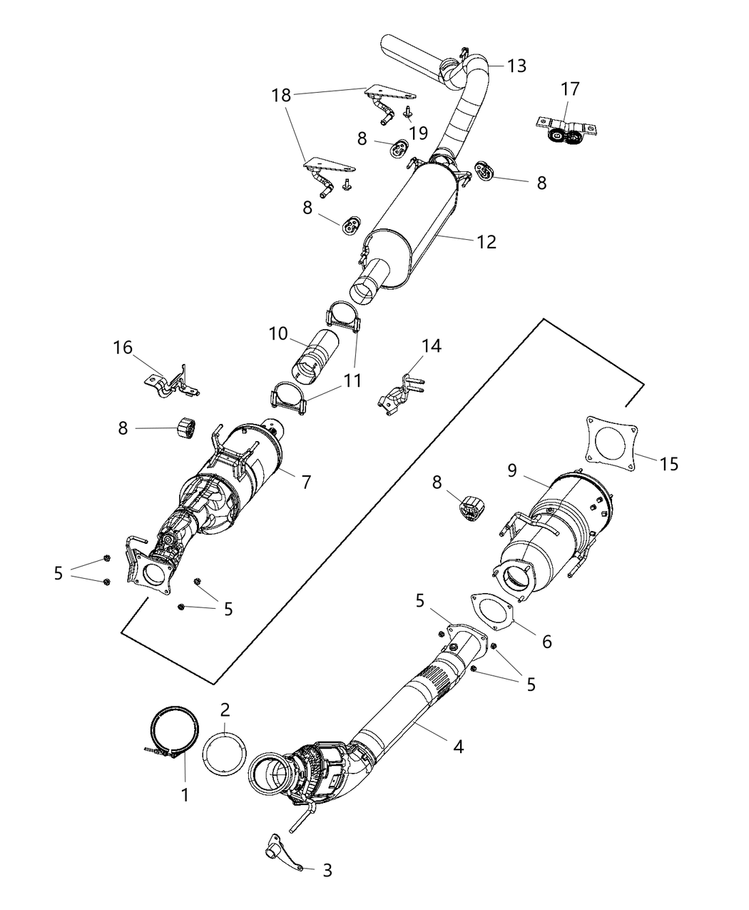 Mopar 68225236AD Filter Assembly Diesel Particulate Mopar 68225236AD Filter Assembly Diesel Particulate