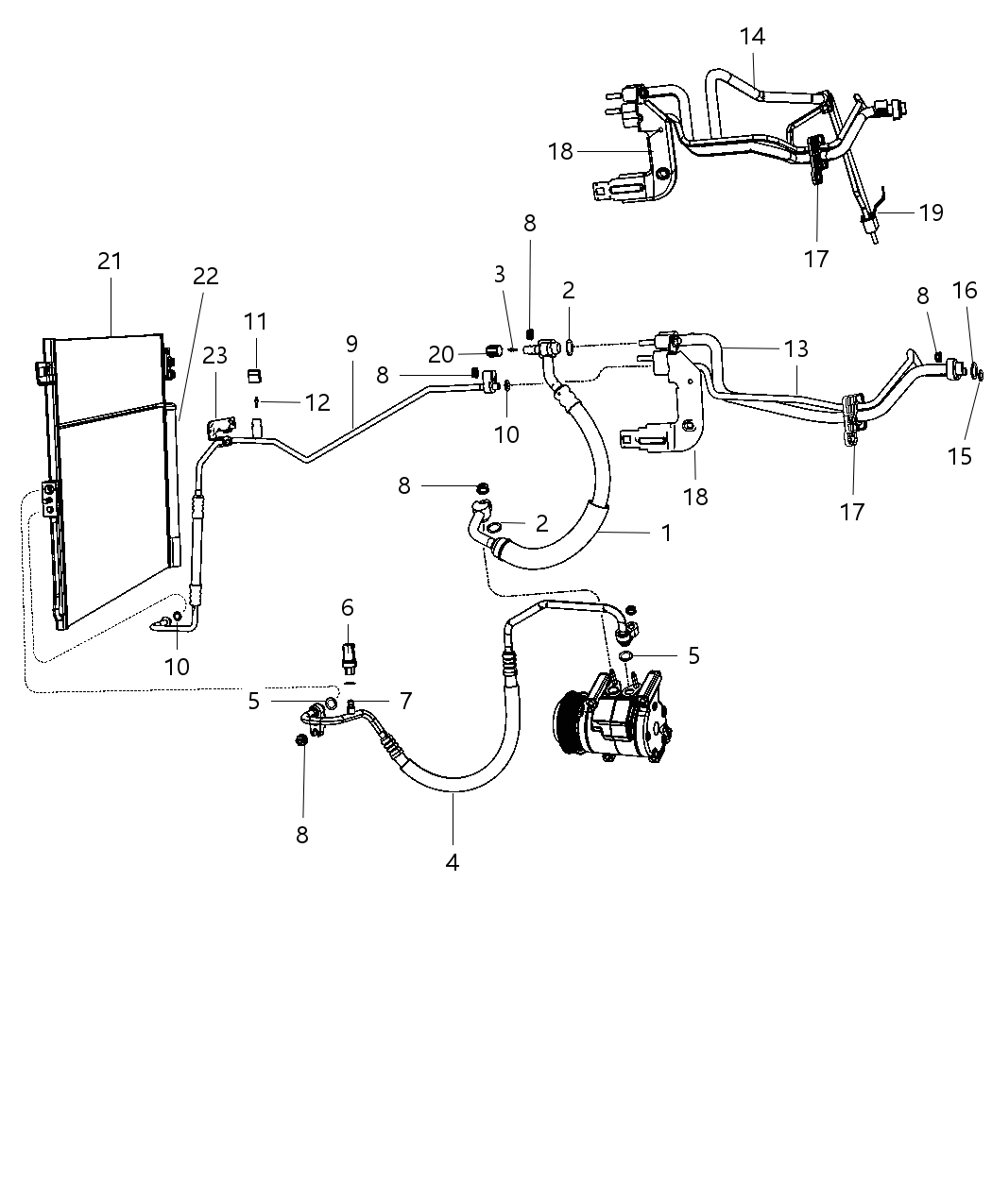 Mopar 68086138AA Bracket A/C Line Mopar 68086138AA Bracket A/C Line