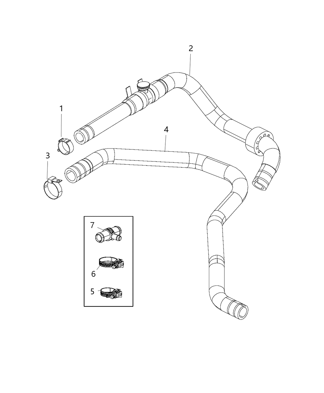 Mopar 52014855AB Hose Heater Return