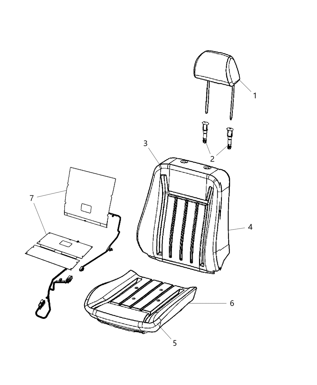 Mopar 5RM021XWAA Headrest Front 5RM021XWAA Mopar Headrest Front