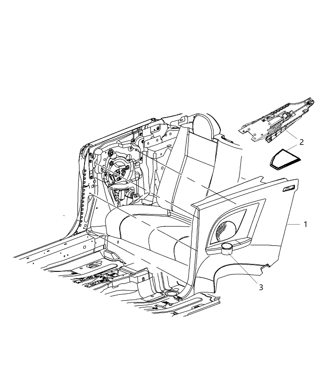 1SN181W1AF Mopar Panel Quarter Trim
