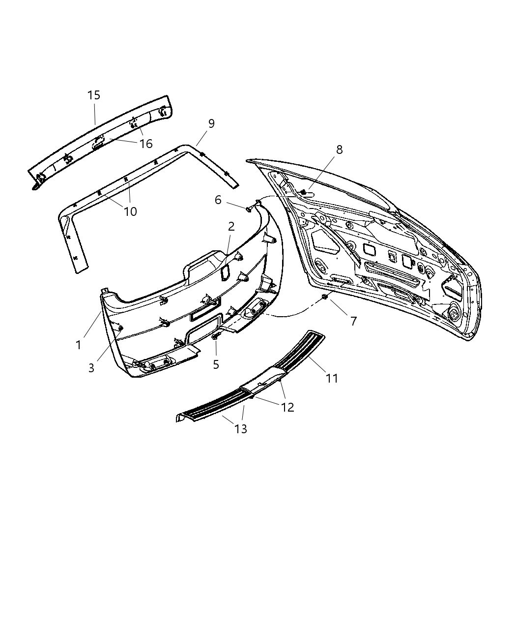 Mopar TW51XDVAG Panel Liftgate Trim Lower TW51XDVAG Mopar Panel Liftgate Trim Lower