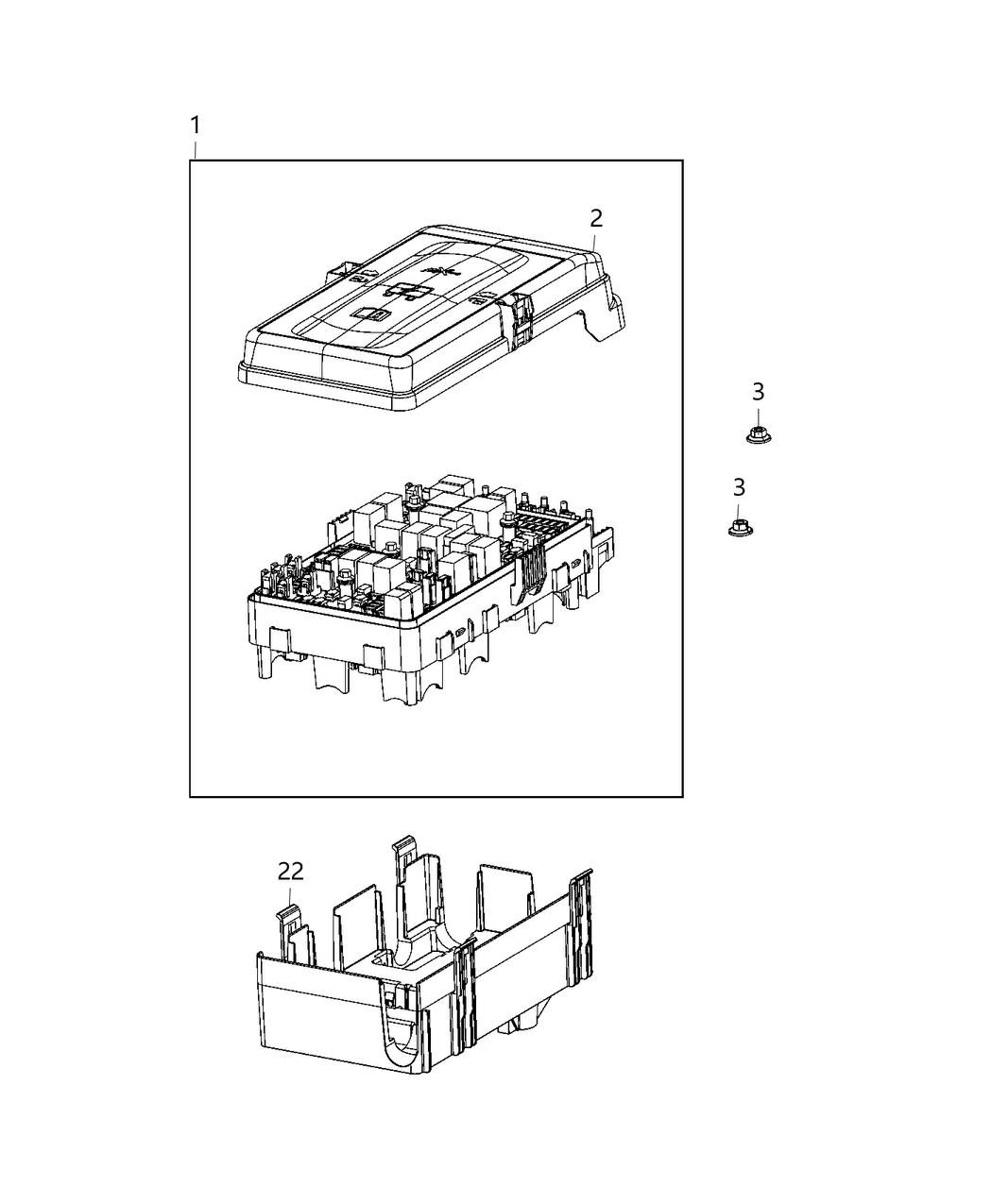 Mopar 68481782AB Power Distribution Center Pre Fuse Block Mopar 68481782AB Power Distribution Center Pre Fuse Block
