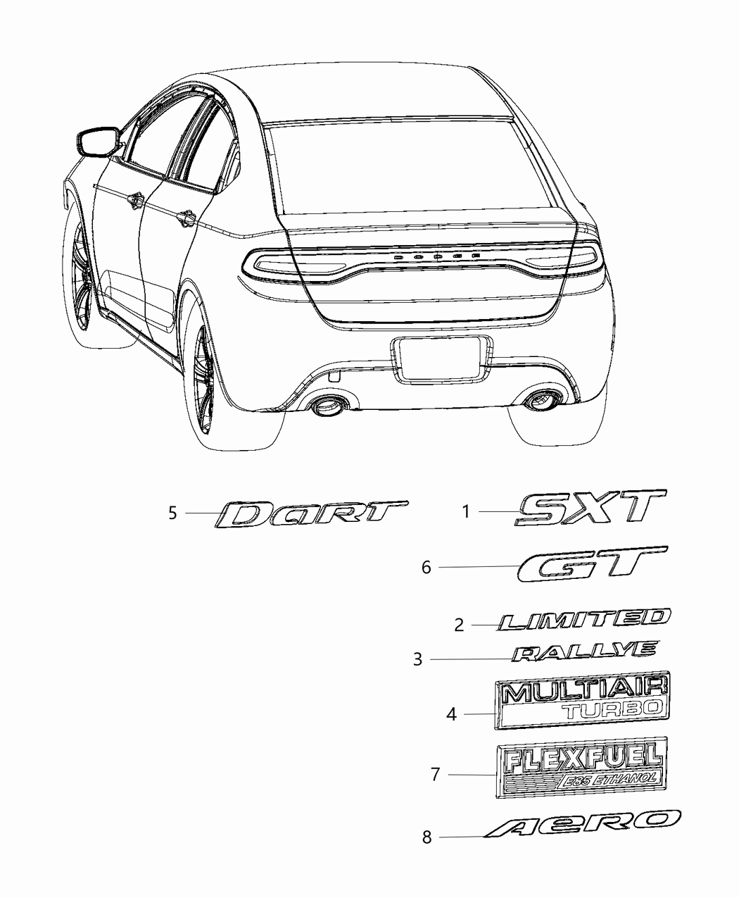 Mopar 68328329AA Nameplate Turbo