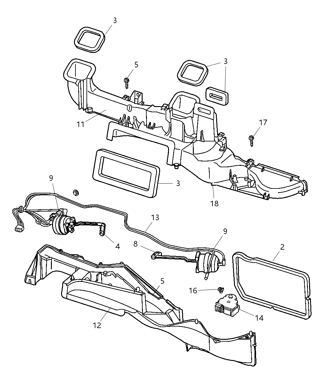 Mopar 4885060AA Door Floor Defroster Duct