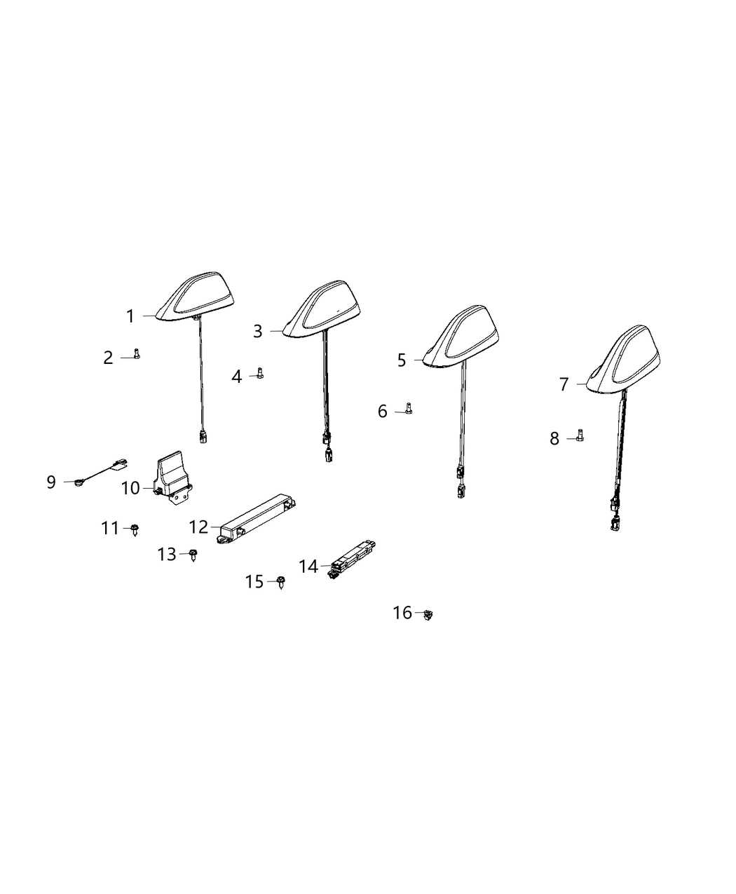 Mopar 5XT13KLBAA Antenna Base Cable And Bracket 5XT13KLBAA Mopar Antenna Base Cable And Bracket