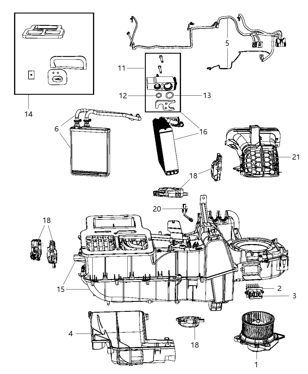 Mopar 68001427AA Tube Heater Core Outlet
