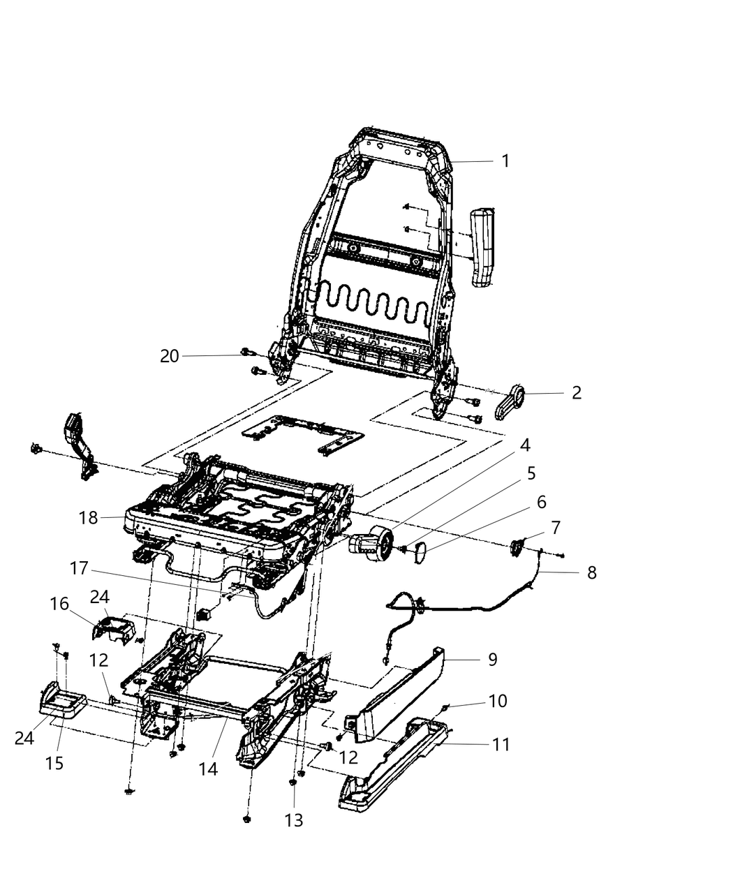Mopar 68368418AA Shield Seat Attached To Front Outboard Corner