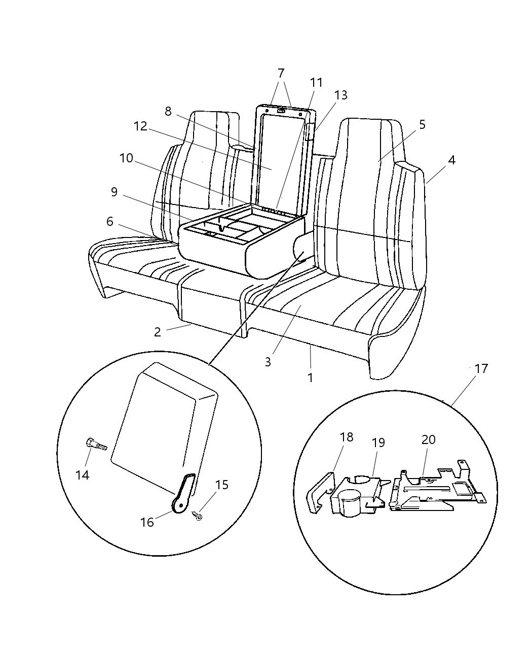Mopar PV921C3 Base Armrest Bin Includes Inertia Hinges PV921C3 Mopar Base Armrest Bin Includes Inertia Hinges