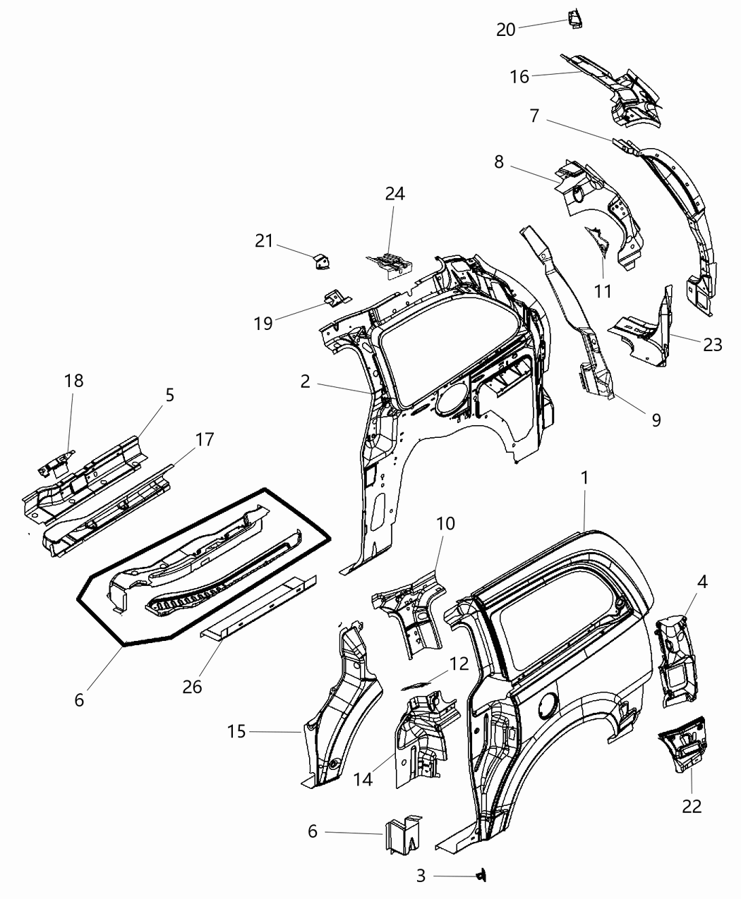 Mopar 5109522AB Baffle Body Seal Roof Rail Mopar 5109522AB Baffle Body Seal Roof Rail