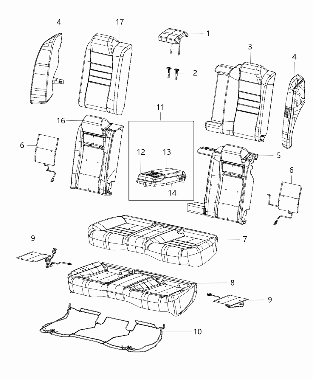 Mopar 5PT381X9AA Bolster Seat 5PT381X9AA Mopar Bolster Seat