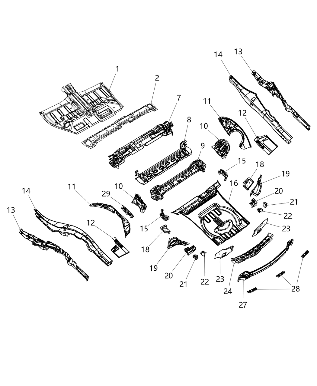 Mopar 68038993AA Reinforcement C - Pillar