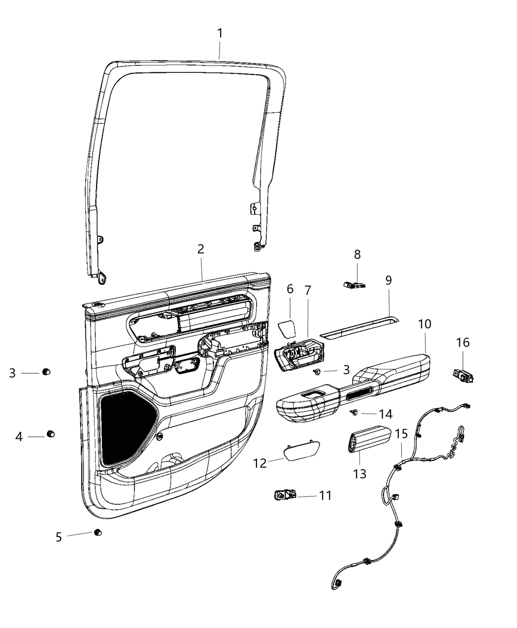 6EE872C1AD Mopar Armrest Rear Door Trim