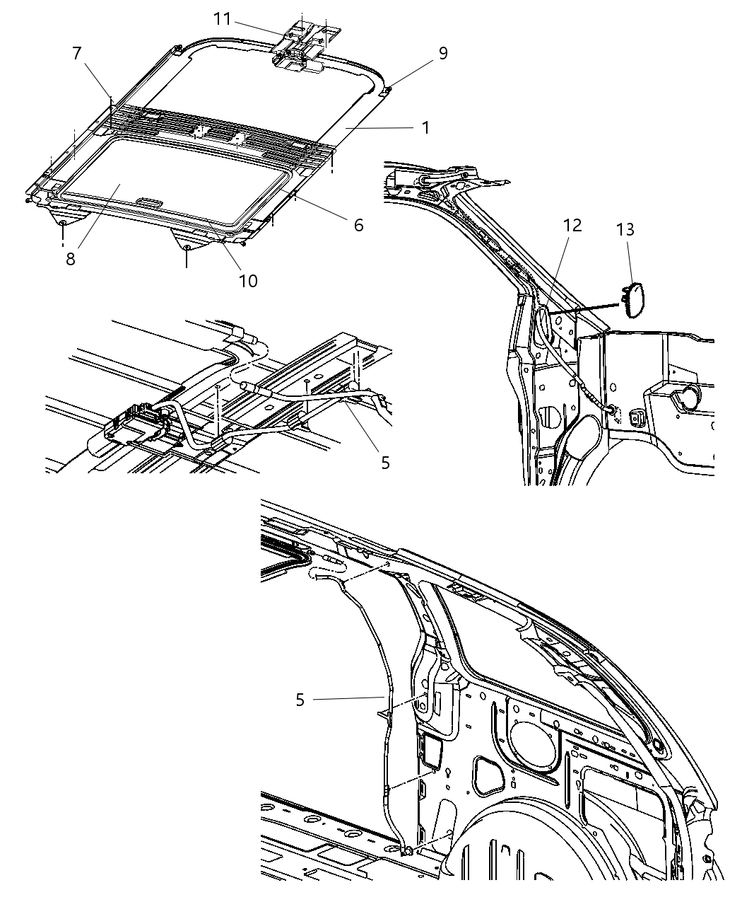 Mopar 5093951AB Frame Sunroof 5093951AB Mopar Frame Sunroof