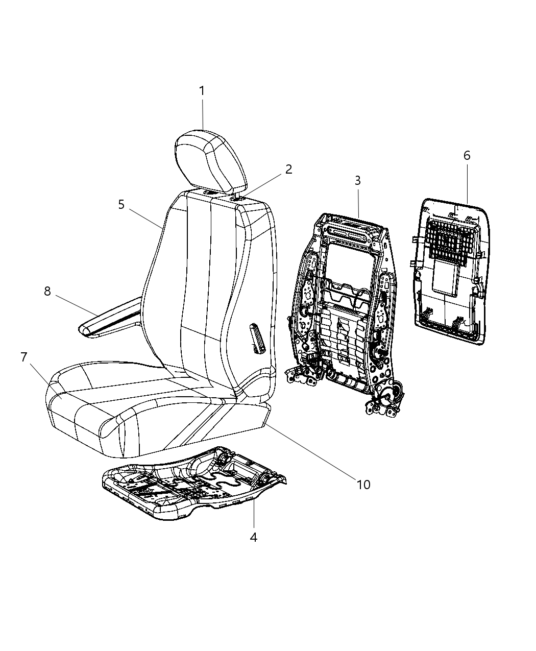 Mopar 1JA801S3AA Pad And Cover Front Seat Back Mopar 1JA801S3AA Pad And Cover Front Seat Back