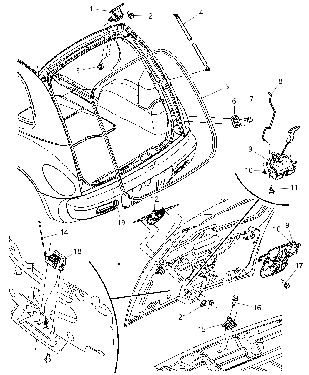 Mopar 4724763AE Weatherstrip Liftgate Opening Mopar 4724763AE Weatherstrip Liftgate Opening