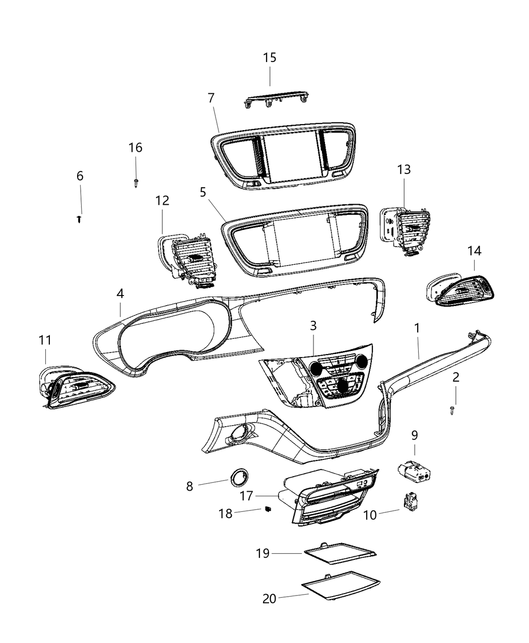 Mopar 6UX681X8AA Center Stack Vehicle Feature Controls